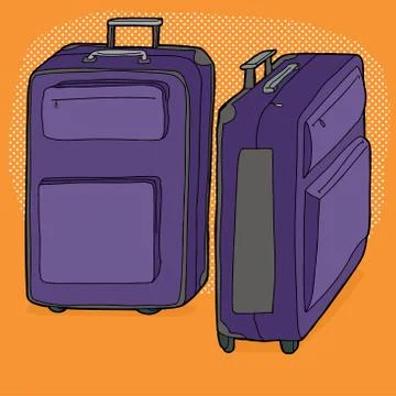Two purple suitcases Stock Illustration