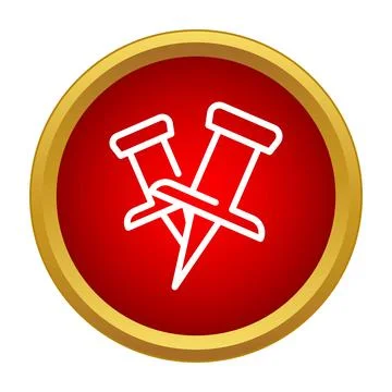 Two pushpins outlining important location or note Stock Illustration
