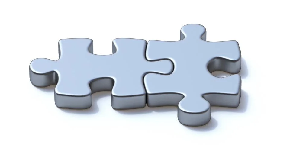 Two puzzle pieces 3D Stock Illustration