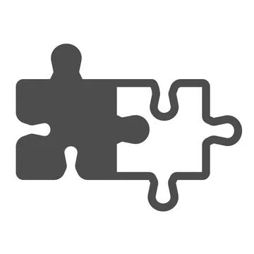 Two puzzle pieces, match solid icon, dating concept, compatibility of partners Stock Illustration