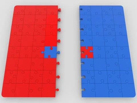 Two puzzles ready for connection Stock Illustration