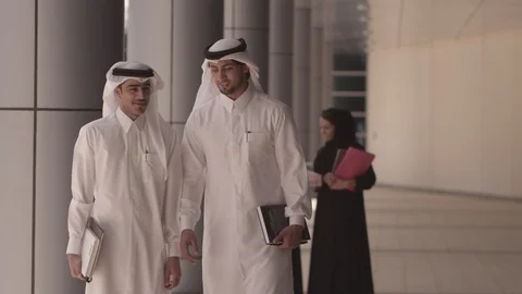 Two Qatari men talking. | Stock Video | Pond5