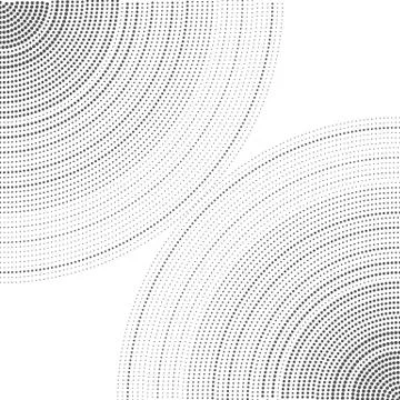 Two quater of grey dots circle pattern in the corner on white background fo.. Stock Illustration