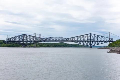 The two Quebec city bridge Stock Photos