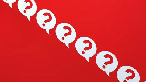 Two question red Stock Illustration