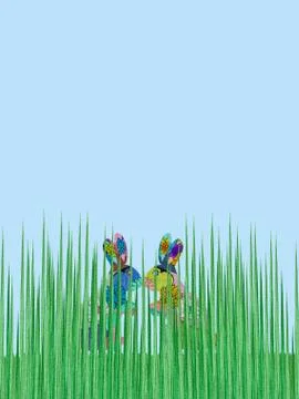 Two rabbits, face to face Stock Photos