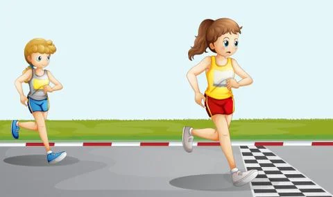 Two racers Stock Illustration