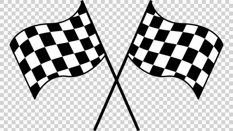 Two Racing Checkered Flags on Black Background Stock Illustration