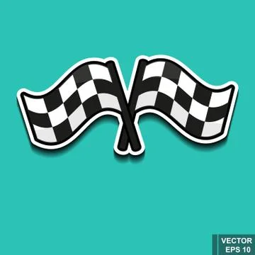 Two racing flag isolated on white background. Stock Illustration
