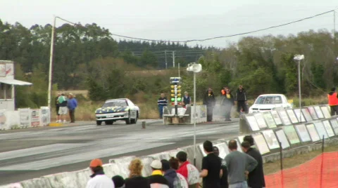 Two Racing Sedans Battle It Off Stock Footage 331579