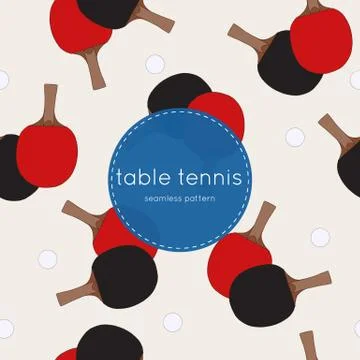 Two rackets for playing table tennis, seamless pattern. Stock Illustration
