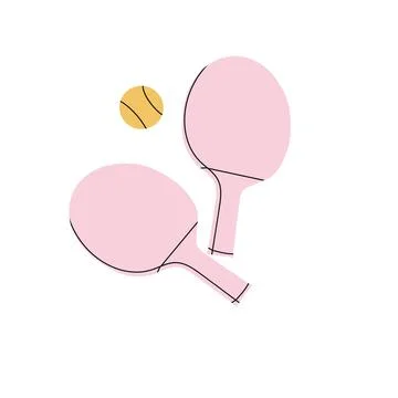 Two rackets for playing table tennis. Flat vector illustration isolated on wh Stock Illustration