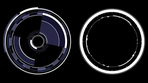 Two Radial Circles Interface . Spin Burst FX Stock Footage 72136674