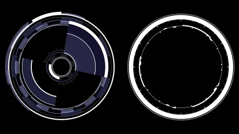 Two Radial Spin Circles. HUD Elements Stock Footage 71088779