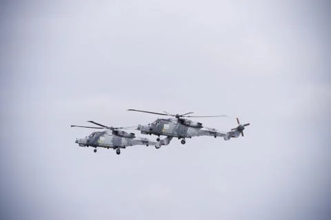 Two RAF helicopters Stock Photos