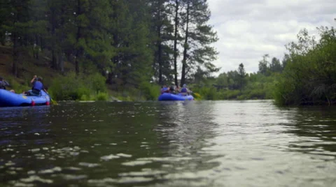 Two rafting groups Stock Footage 59735965