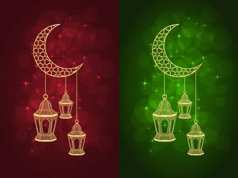 Two ramadan greeting cards Stock Illustration