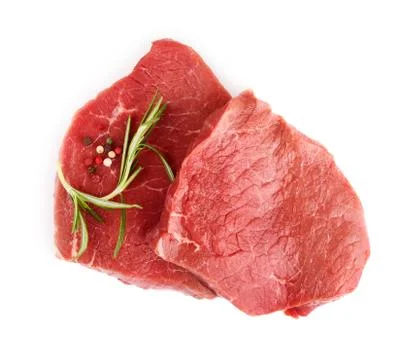 Two raw beef steaks Stock Photos