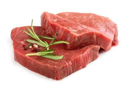 Two raw beef steaks Stock Photos