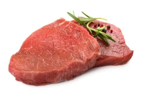 Two raw beef steaks Stock Photos