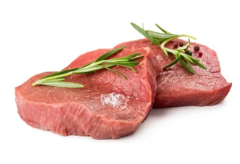 Two raw beef steaks Stock Photos