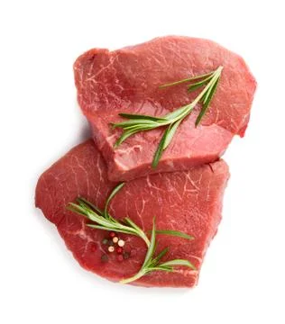 Two raw beef steaks Stock Photos