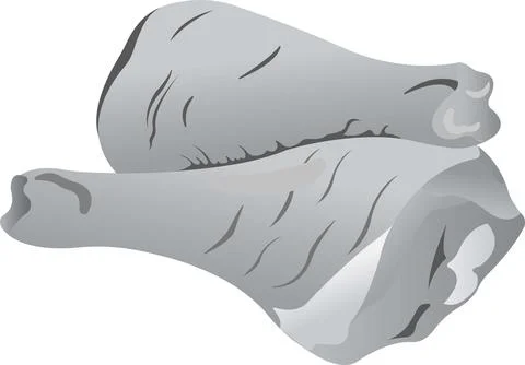 Two raw chicken drumsticks. Grayscale image of food. Stock Illustration