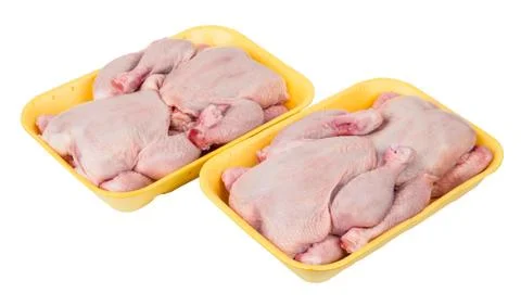 Two raw chicken isolated in white Stock Photos