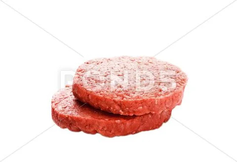 Two raw fillet steaks isolated on white Stock Photos