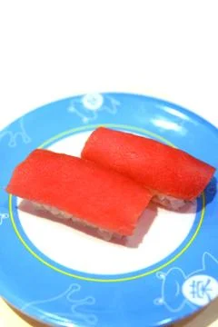 Two raw fresh japanese tuna sushi Stock Photos