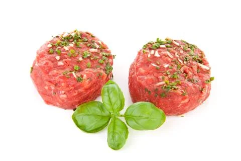 Two raw german beef steak Stock Photos