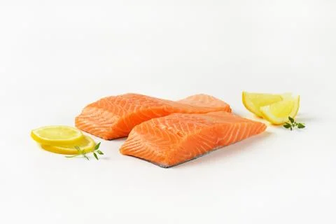 Two raw salmon fillets Stock Photos