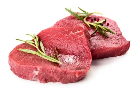Two raw steaks Stock Photos