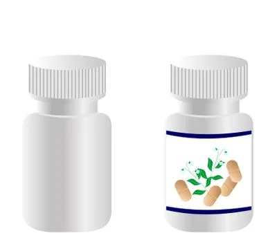 Two realistic bottles with tablets are isolated on white background Stock Illustration