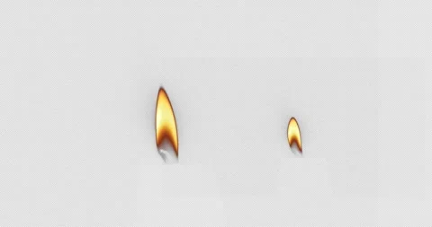 Two Realistic Candle Flame. 2 Different Candlelight isolated on transparent back Видео 141681282