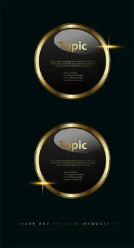 Two realistic gold buttons user interface circular processing vector illust.. Stock Illustration