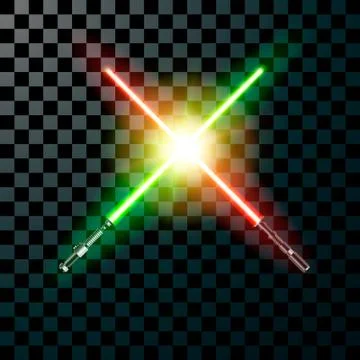 Two realistic light swords. cross swords Stock Illustration
