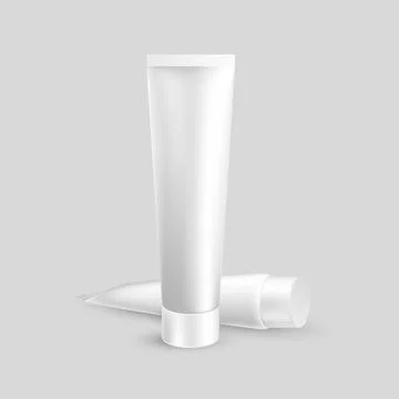 Two realistic packaging mockup template tube of cream Stock Illustration