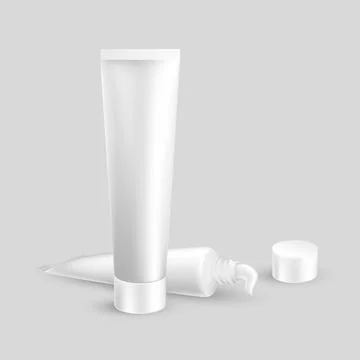 Two realistic packaging mockup template tube of cream Stock Illustration