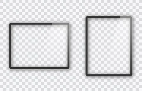Two Realistic Tablet PC Computer with Transparent Screen Isolated on Background Stock Illustration
