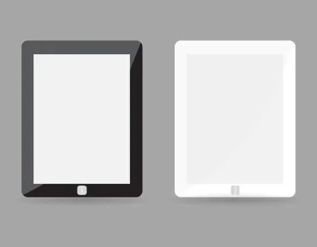 Two realistic tablet pc concept - black and white Stock Illustration