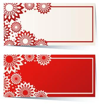 Two rectangle labels in red and white イラスト素材