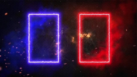 Two rectangle neon with fire sparkles 4k loop Stock Footage 325295118