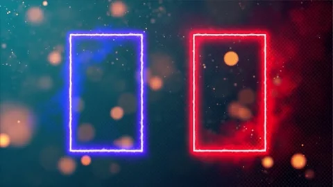 Two rectangle neon with sun sparkles 4k loop Stock Footage 325295119