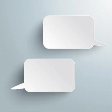 Two rectangle speech bubbles piad Stock Illustration