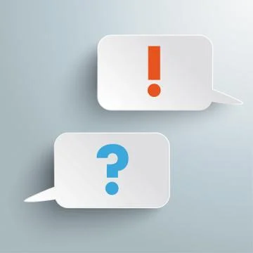Two rectangle speech bubbles question answer Illustrazione stock