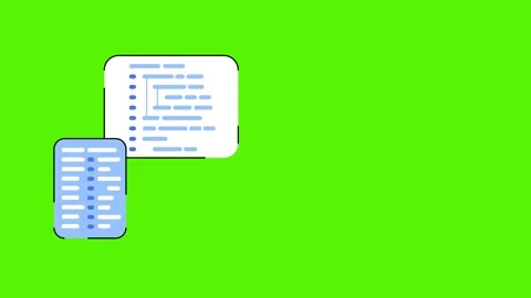 Two rectangles with written program code on a white and blue background. Program Stock Footage 245479235