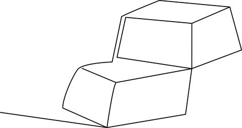 Two rectangular blocks stacked on top of each other with a slanted line Vecto Stock Illustration