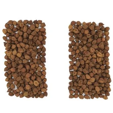 Two rectangular columns of nutrient-rich brown chickpeas kala chana ready f.. Foto stock
