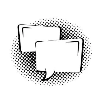 Two rectangular empty speech bubbles flat icon vector isolated. Stock Illustration